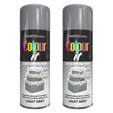 2X Paint Factory Light Grey Gloss Spray Paint 400ml Spray Paint